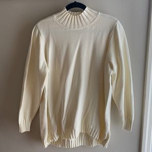 Denim & Co. Essentials Mock Neck Sweater with Hi-Low Hem